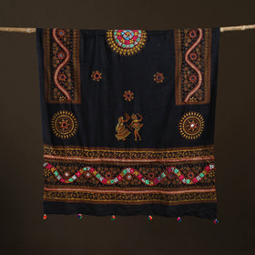 Kutch Hand Embroidered Mirror Work Printed Cotton Dupatta 01
