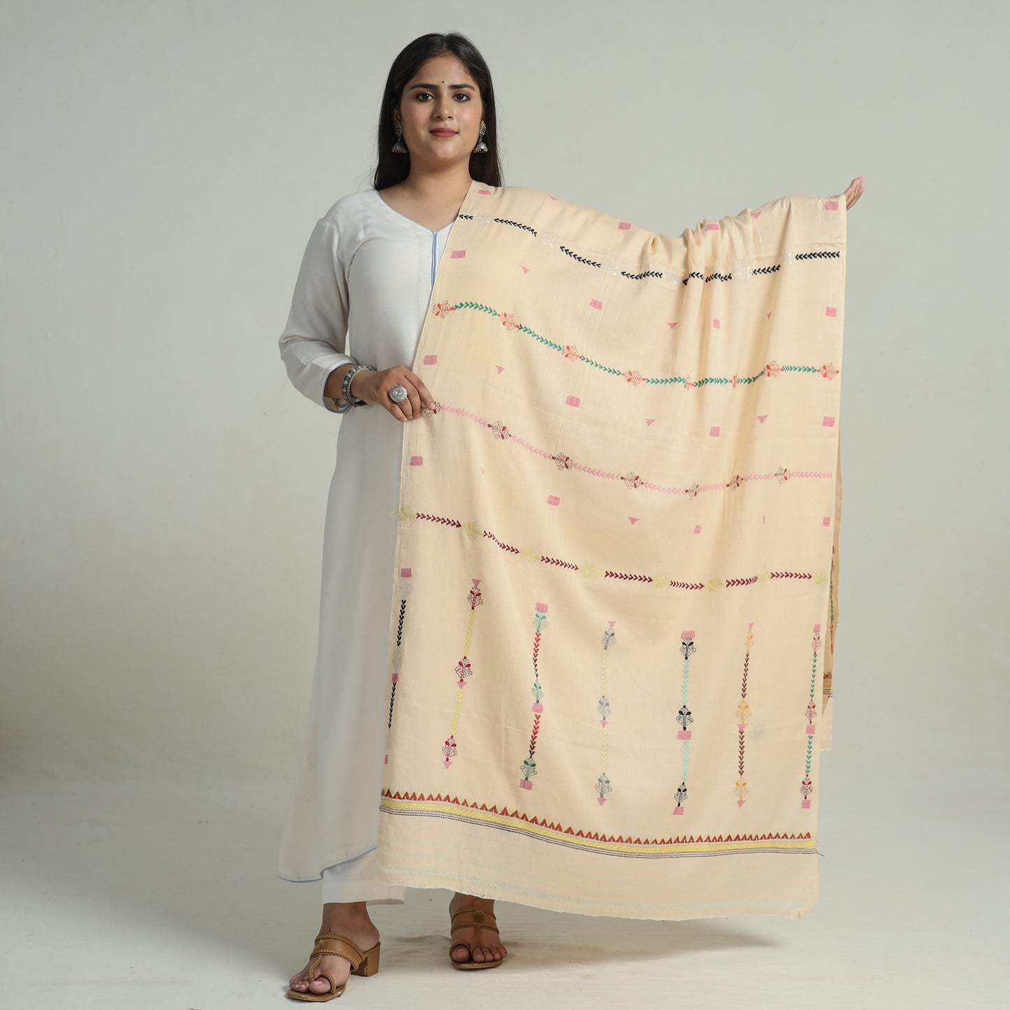 Kantha Embroidery Dupatta