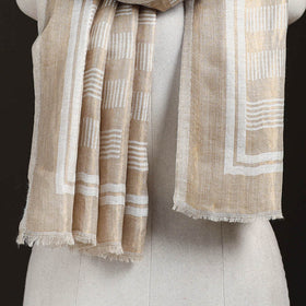 Plain Zari Weave Fine Wool Stole for Women 49