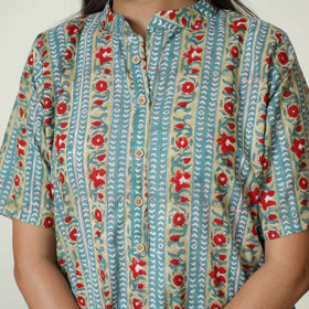 Blue - Sanganeri Block Printed Cotton Night Suit Set 09