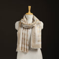 Plain Zari Weave Fine Wool Stole for Women 49
