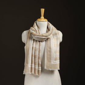 Plain Zari Weave Fine Wool Stole for Women 49