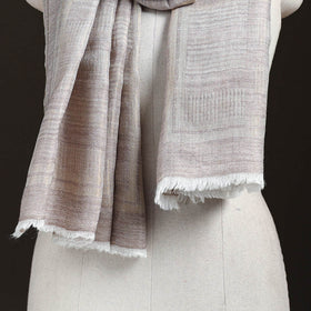 Plain Zari Weave Fine Wool Stole for Women 50