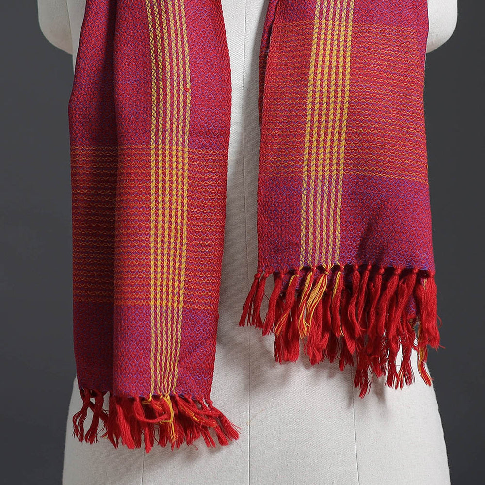 Purple - Kumaun Handwoven Pure Merino Wool Stole 143