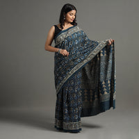 block printed saree