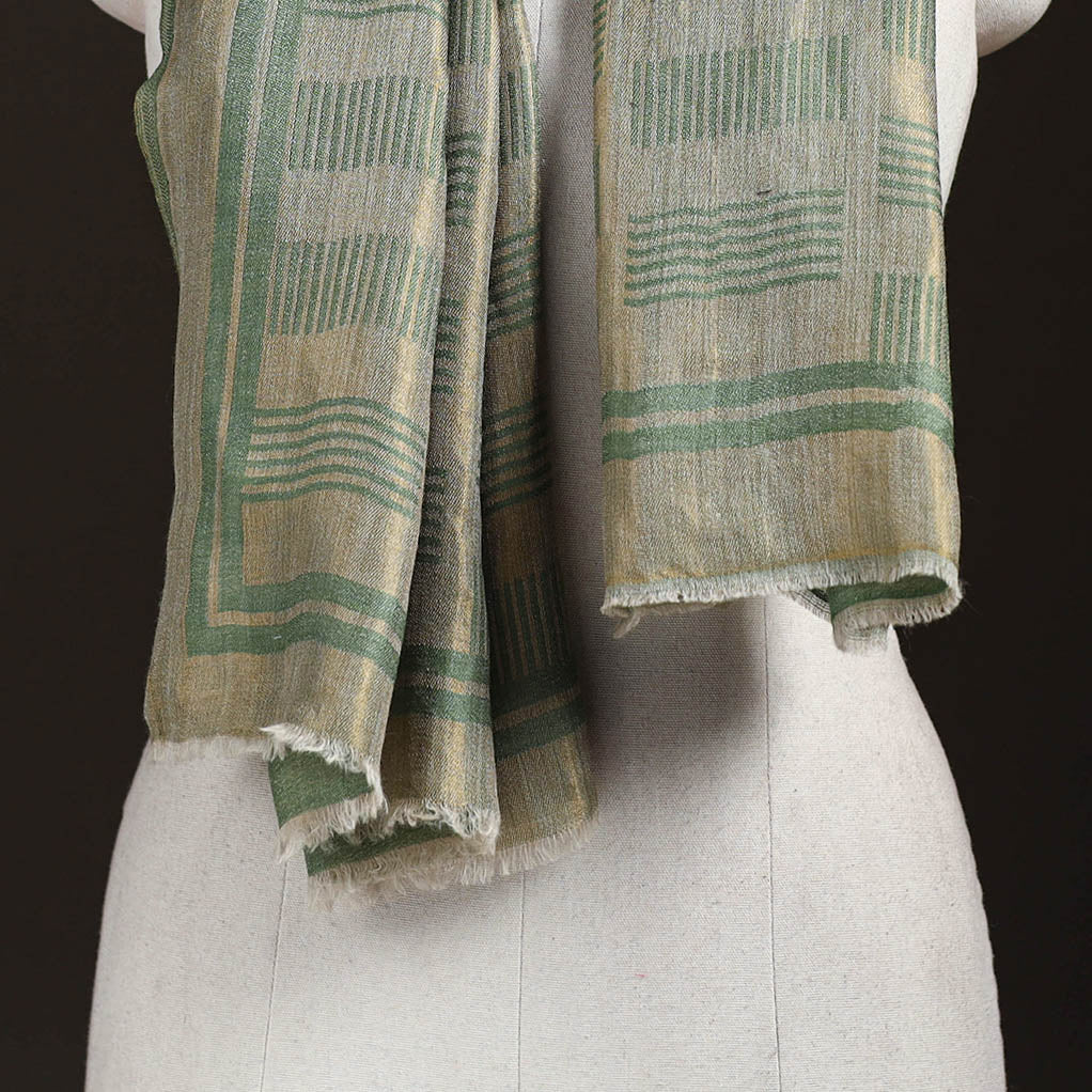 Plain Zari Weave Fine Wool Stole for Women 51