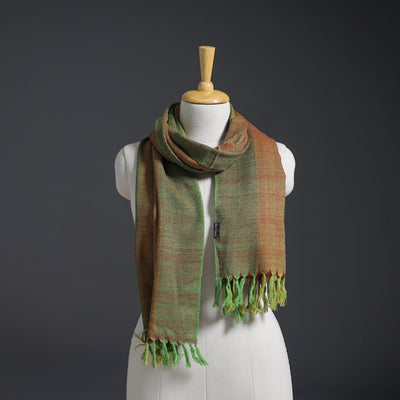 Green - Kumaun Handwoven Pure Merino Wool Stole 144