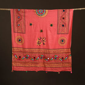Kutch Hand Embroidered Mirror Work Printed Cotton Dupatta 09