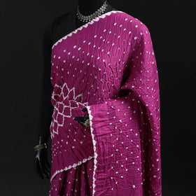 Kutch Bandhani Tie-Dye Cotton Saree 26