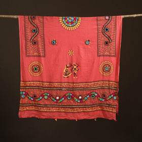 Kutch Hand Embroidered Mirror Work Printed Cotton Dupatta 08