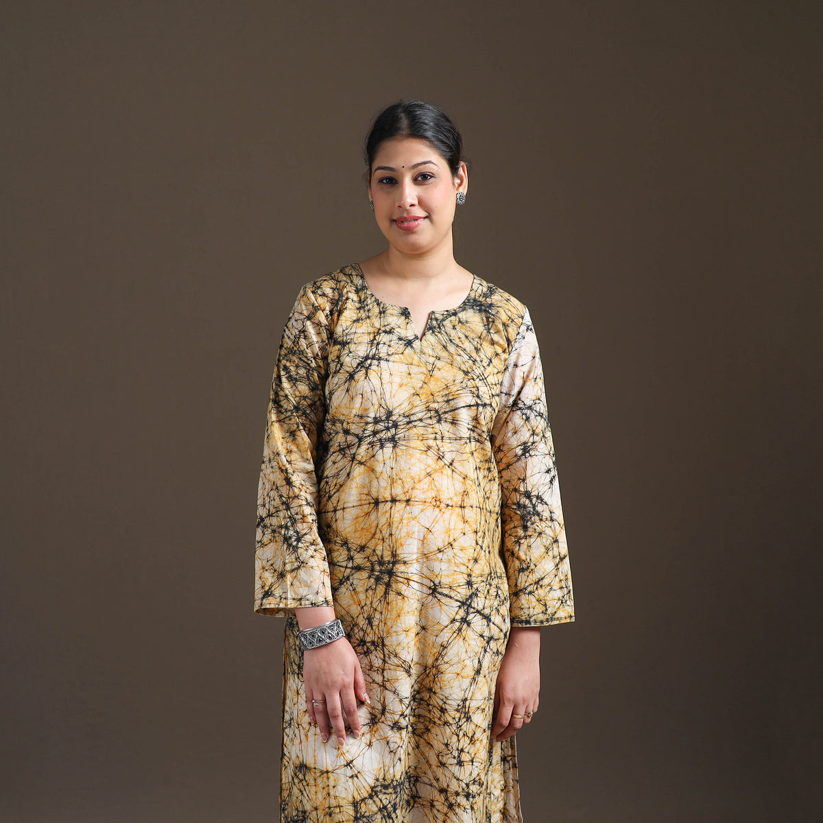 Hand Batik Print Cotton Straight Kurta with Palazzo Set for women 09
