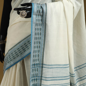 White - Bengal Handwoven Cotton Begumpuri Saree 08