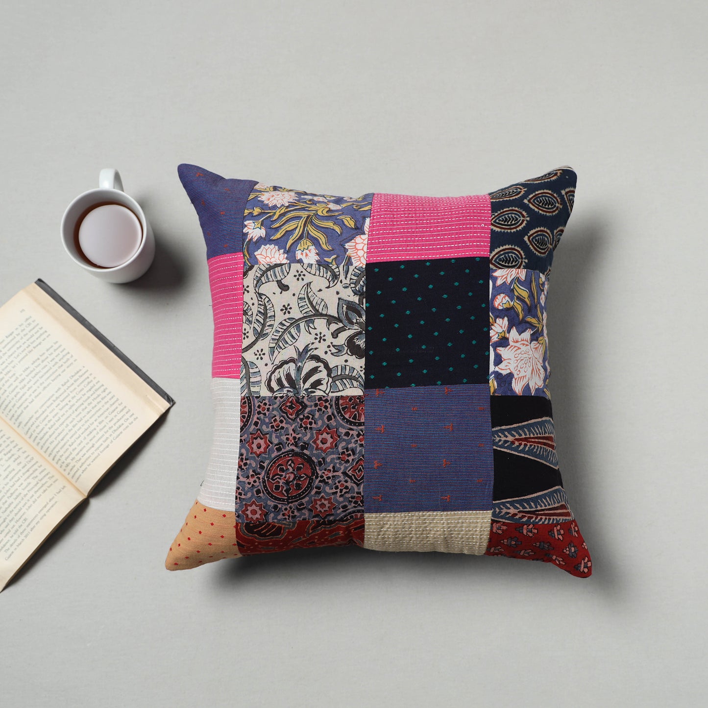 Multicolor - Handcrafted Patchwork Cushion Cover 17