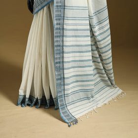 White - Bengal Handwoven Cotton Begumpuri Saree 08