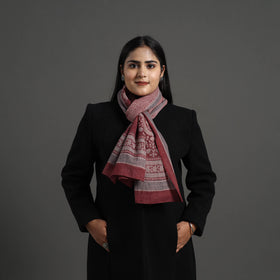 Maroon Bagh Hand Block Printed Merino Woollen Stole