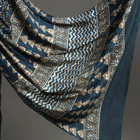  Pipad Hand Block Printed Cotton Natural Dyed Saree 