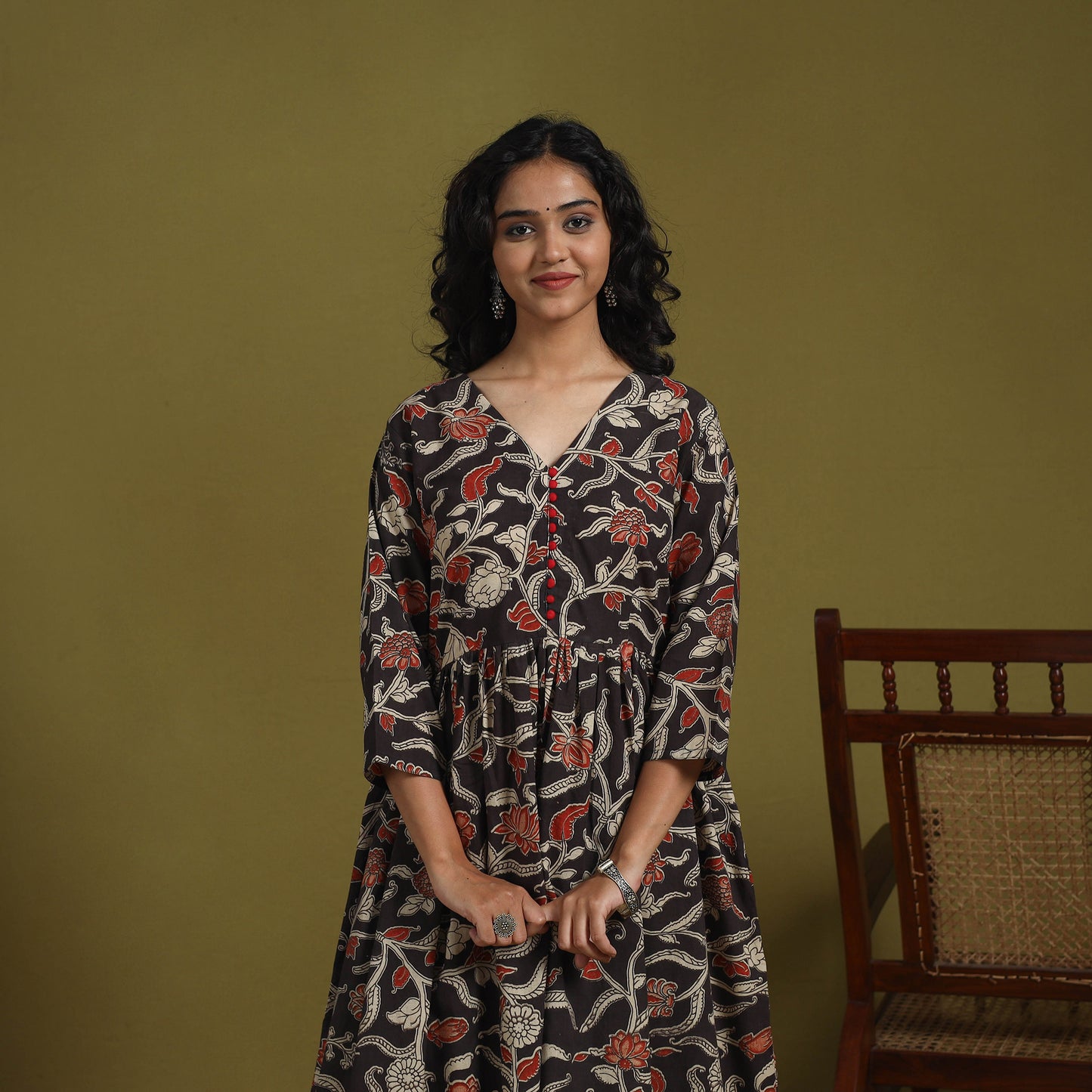 Kalamkari Printed Cotton 2pc Kurta Set for women 08