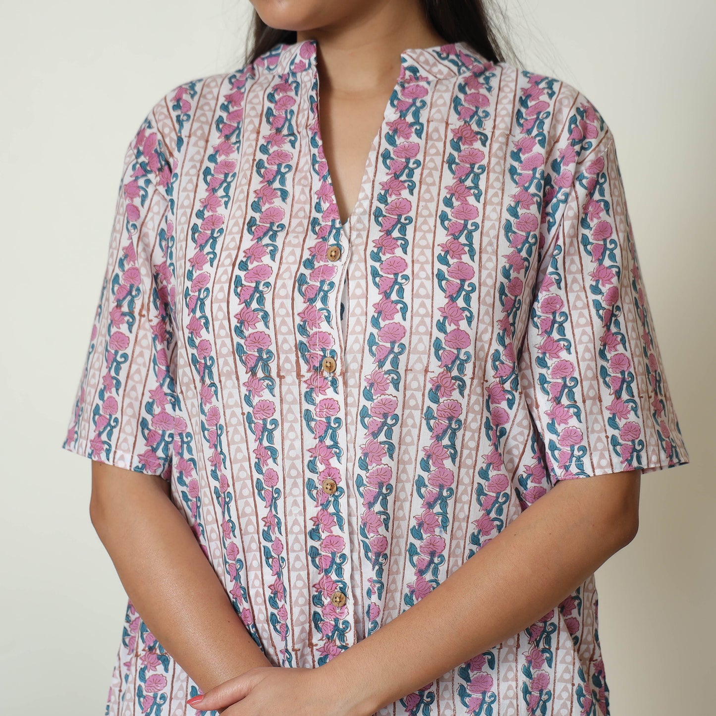Multicolor - Sanganeri Block Printed Cotton Night Suit Set 10