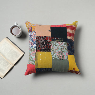 Multicolor - Handcrafted Patchwork Cushion Cover 16