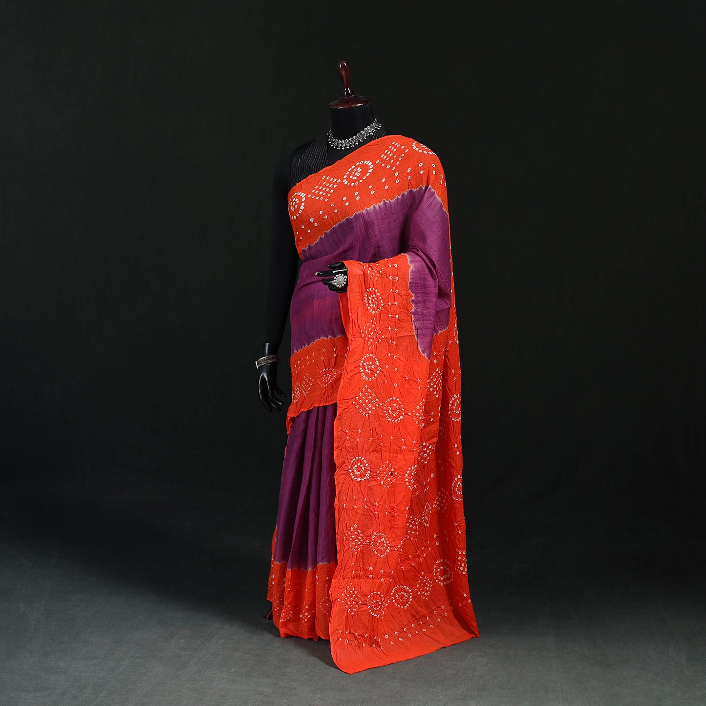 Kutch Bandhani Tie-Dye Cotton Saree 05