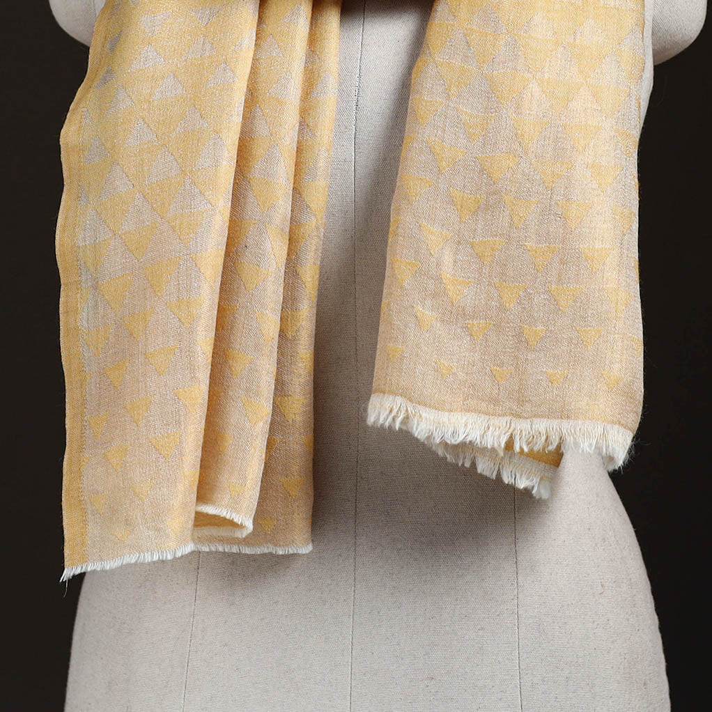 Pyramid Zari Weave Fine Wool Stole for Women 55