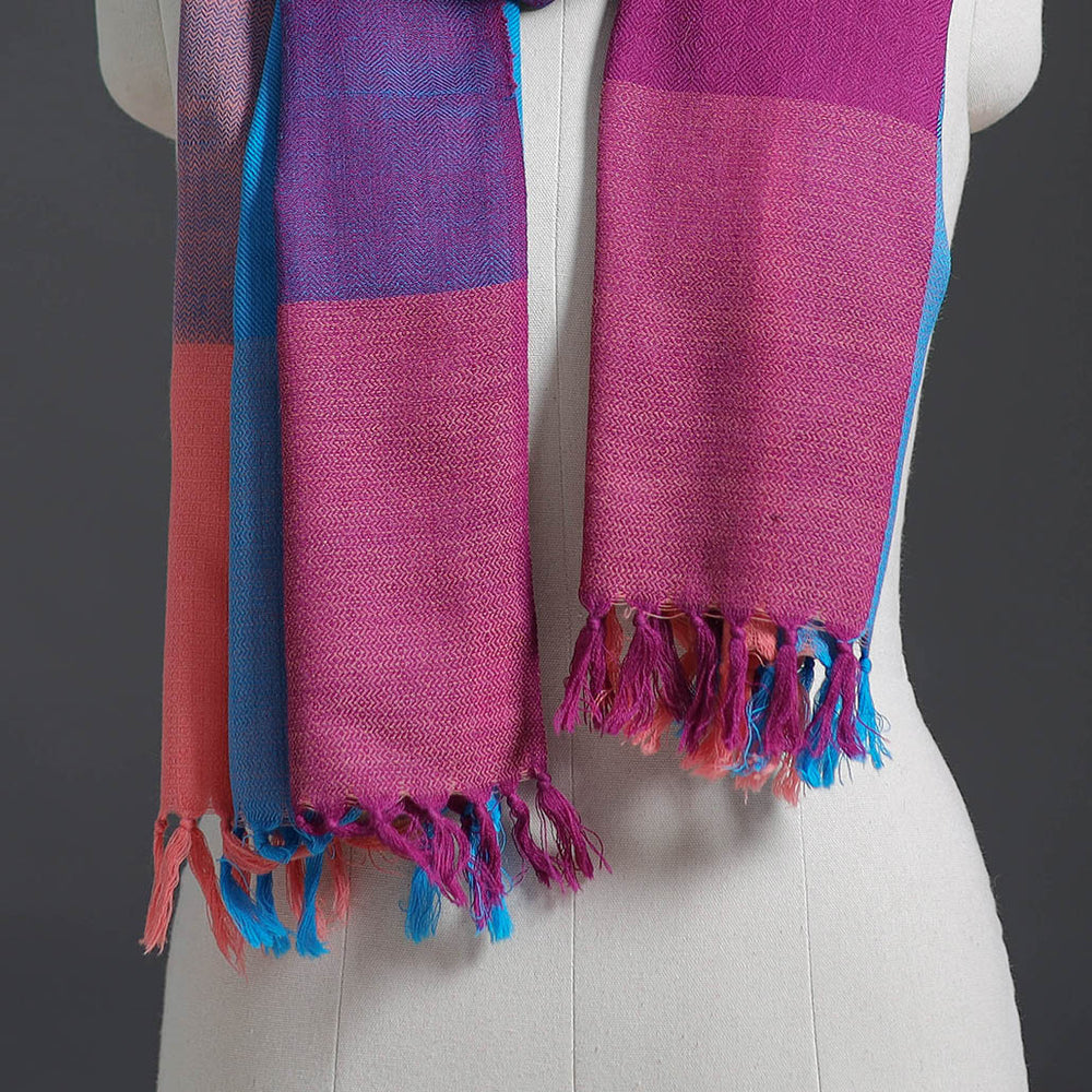 Purple - Kumaun Handwoven Pure Merino Wool Stole 150