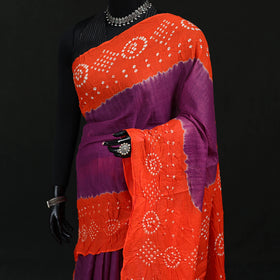 Kutch Bandhani Tie-Dye Cotton Saree 05