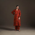 Hand Batik Print Cotton Straight Kurta with Palazzo Set for women 17