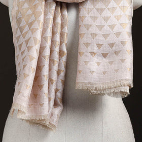 Pyramid Zari Weave Fine Wool Stole for Women 56