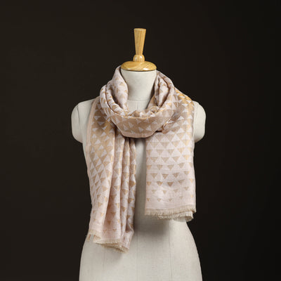Pyramid Zari Weave Fine Wool Stole for Women 56