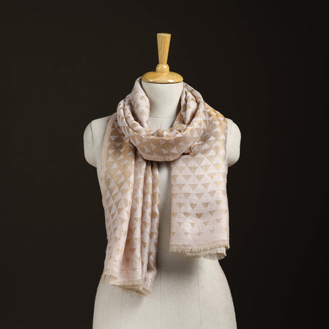 Pyramid Zari Weave Fine Wool Stole for Women 56