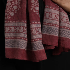 Maroon Bagh Hand Block Printed Merino Woollen Stole