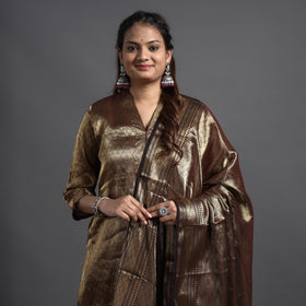 Buy Traditional Maheshwari Tissue Zari Work Cotton Handloom Kurta with Dupatta Set Online at iTokri.com