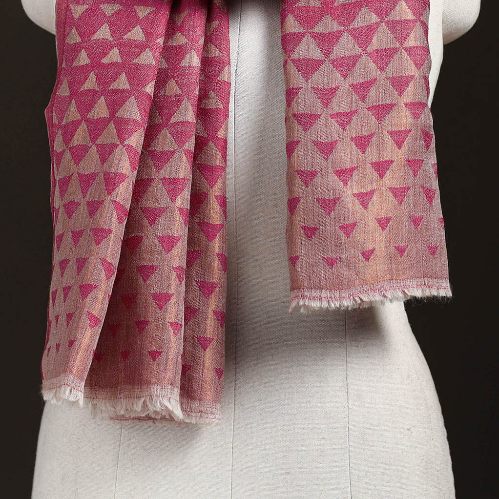 Pyramid Zari Weave Fine Wool Stole for Women 57