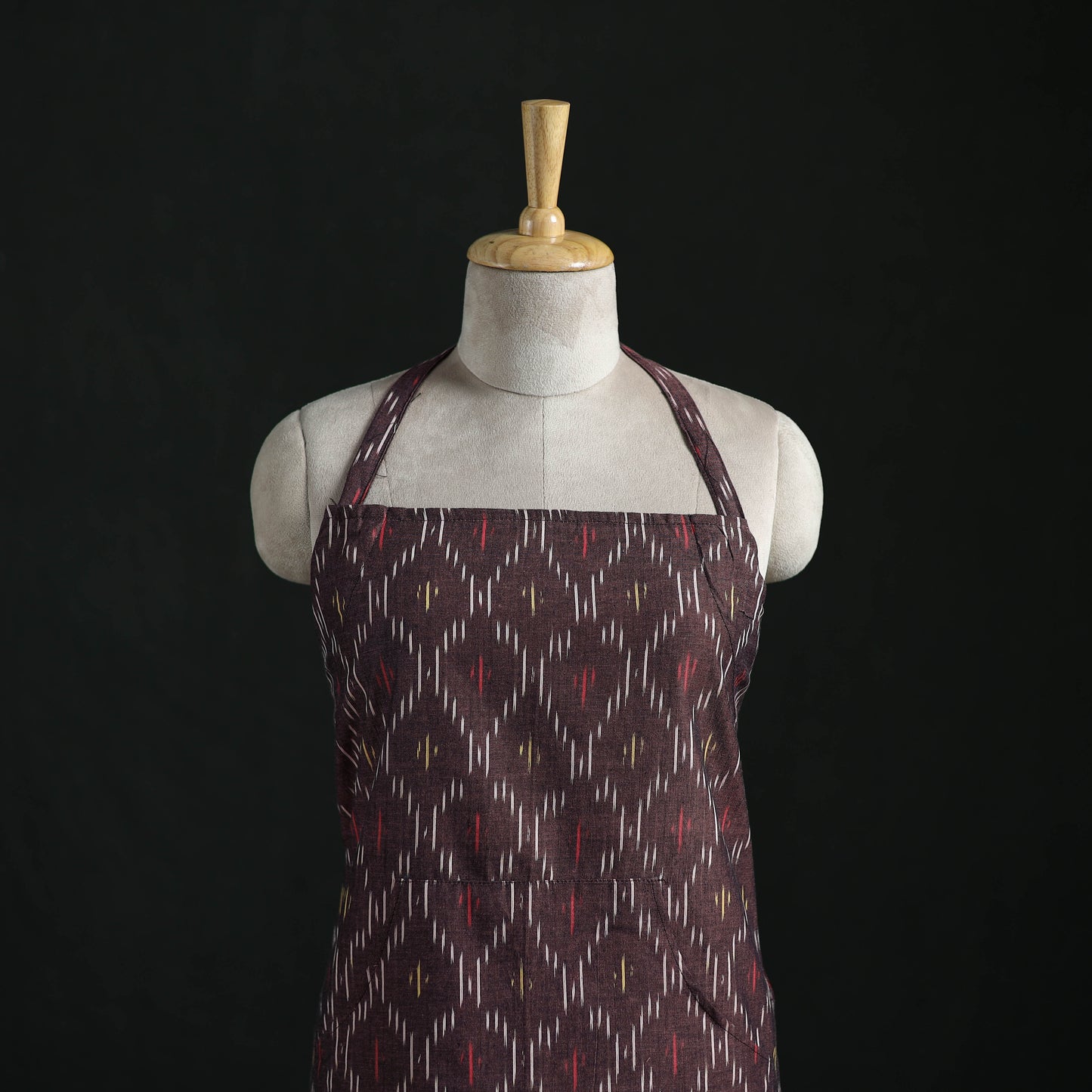 Pochampally Ikat Weave Cotton Apron with Pocket 27