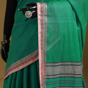 Green - Bengal Handwoven Cotton Begumpuri Saree 09