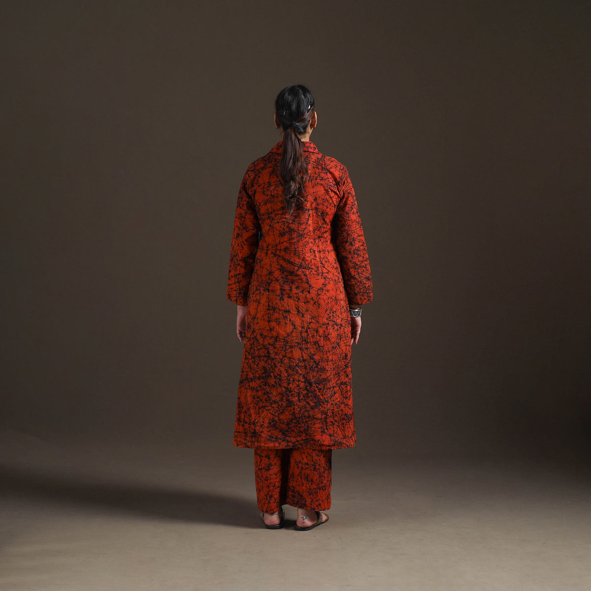 Hand Batik Print Cotton Straight Kurta with Palazzo Set for women 17