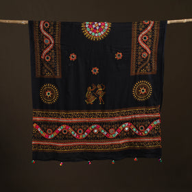 Kutch Hand Embroidered Mirror Work Printed Cotton Dupatta 12