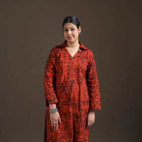 Hand Batik Print Cotton Straight Kurta with Palazzo Set for women 17