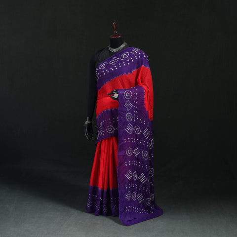 Kutch Bandhani Tie-Dye Cotton Saree 06