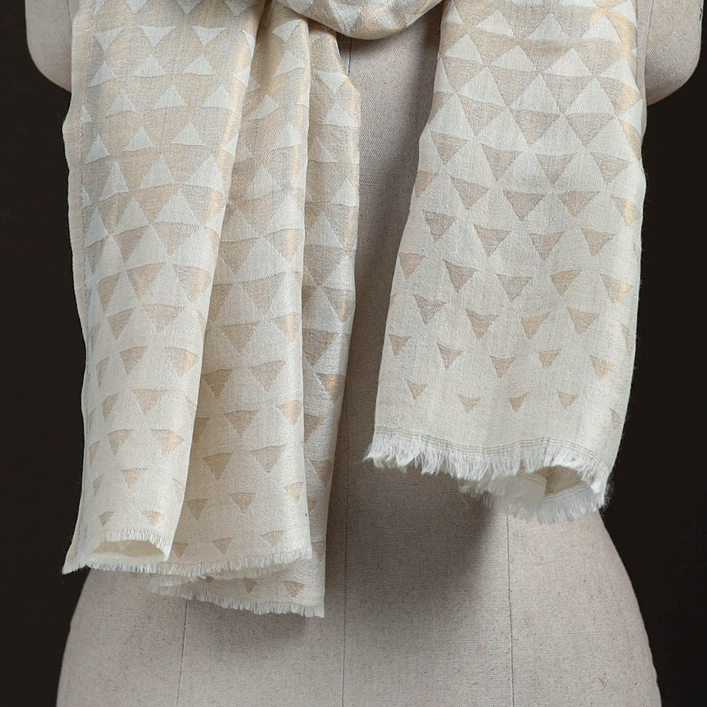 Pyramid Zari Weave Fine Wool Stole for Women 59