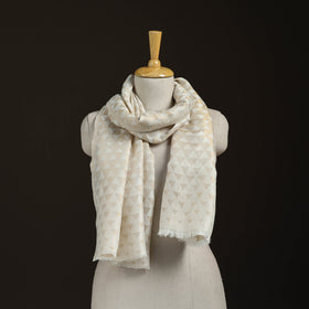 Pyramid Zari Weave Fine Wool Stole for Women 59