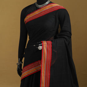 Black - Bengal Handwoven Cotton Begumpuri Saree 10