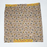 Beige - Zardozi Hand Embroidered Kalamkari Cotton Blouse Piece 14