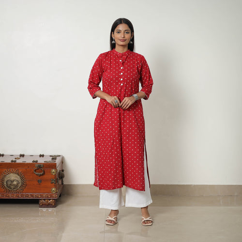 Pure Cotton A-Line Jacquard Kurta 02