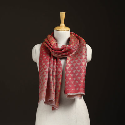 Pyramid Zari Weave Fine Wool Stole for Women 60
