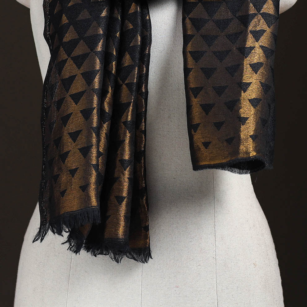 Pyramid Zari Weave Fine Wool Stole for Women 61