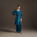 Hand Batik Print Cotton Straight Kurta with Palazzo Set for women 10