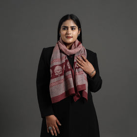 Maroon Bagh Hand Block Printed Merino Woollen Stole