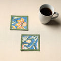 Blue Handmade Cotton Coasters (Set of 2)